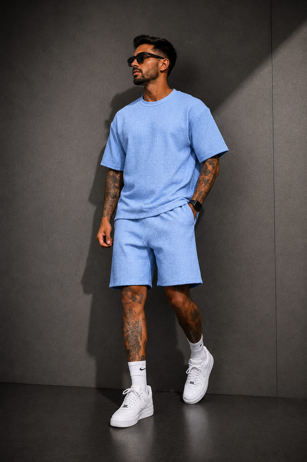 CONJUNTO TEXTURIZADO — AZUL